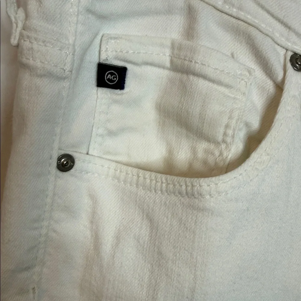 AG Adriano Goldschmied - 31 - White Ivory Denim Cuffed Crop Pants - Picture 2 of 7